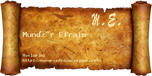 Munár Efraim névjegykártya